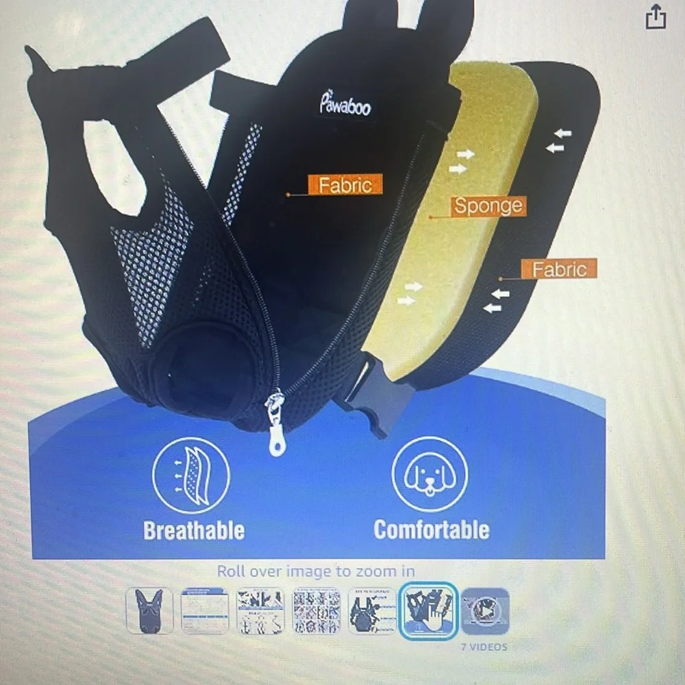 Pawaboo Pet Carrier-Size Small in Black-New in box